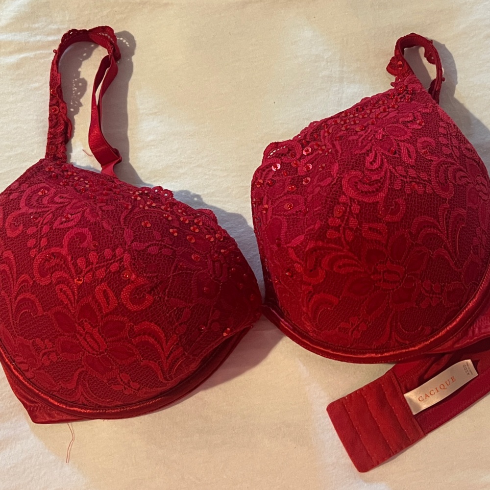 Cacique Vibrant Red Lace Bra